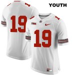 Youth NCAA Ohio State Buckeyes Chris Olave #19 College Stitched No Name Authentic Nike White Football Jersey IF20S53YU